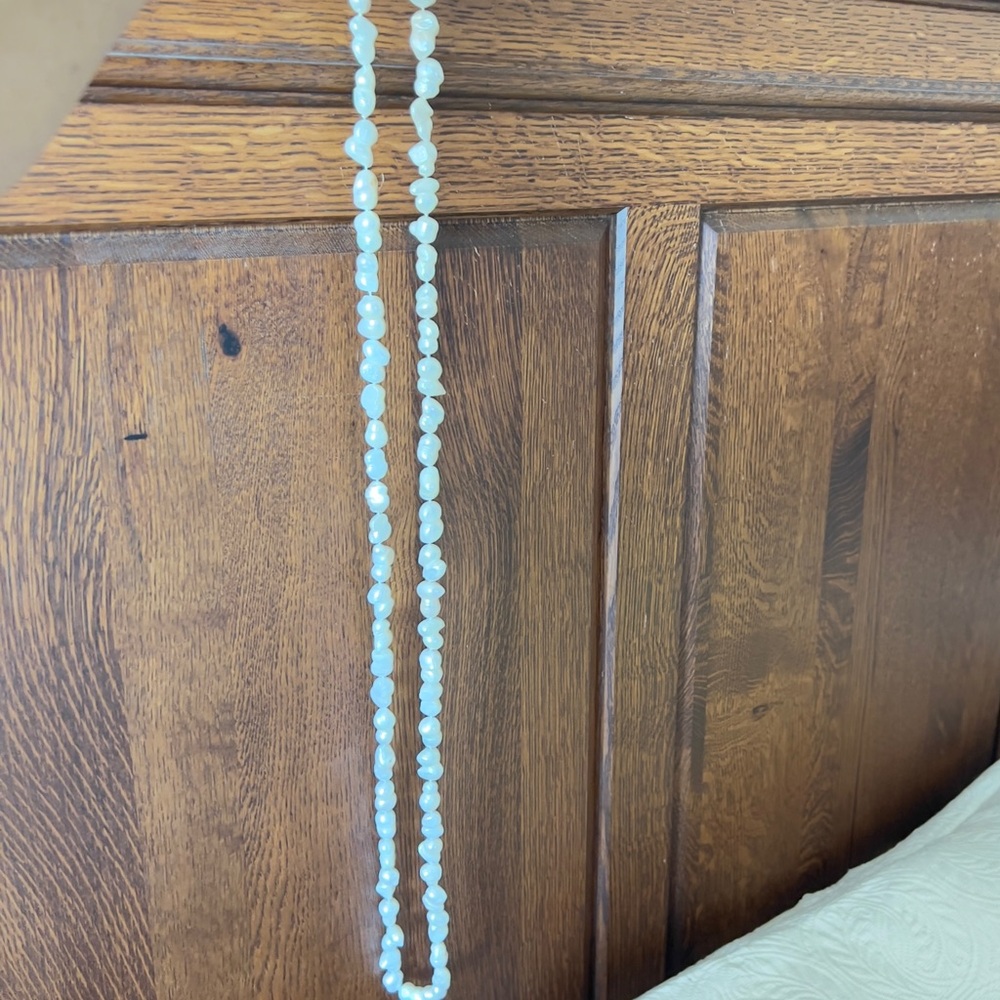 AUTHENTIC Long White Freshwater Pearl Rope Necklace 47” 1.5-2.5cm NWT - Picture 11 of 11
